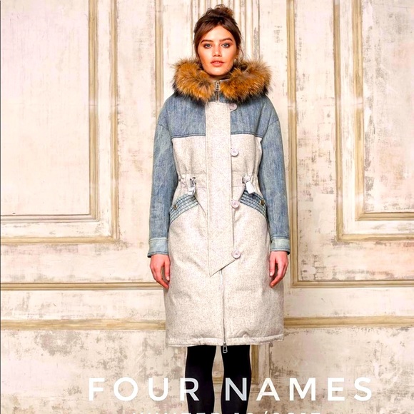 four name Jackets & Blazers - Denim and wool women puffer jacket -S size- snow jacket